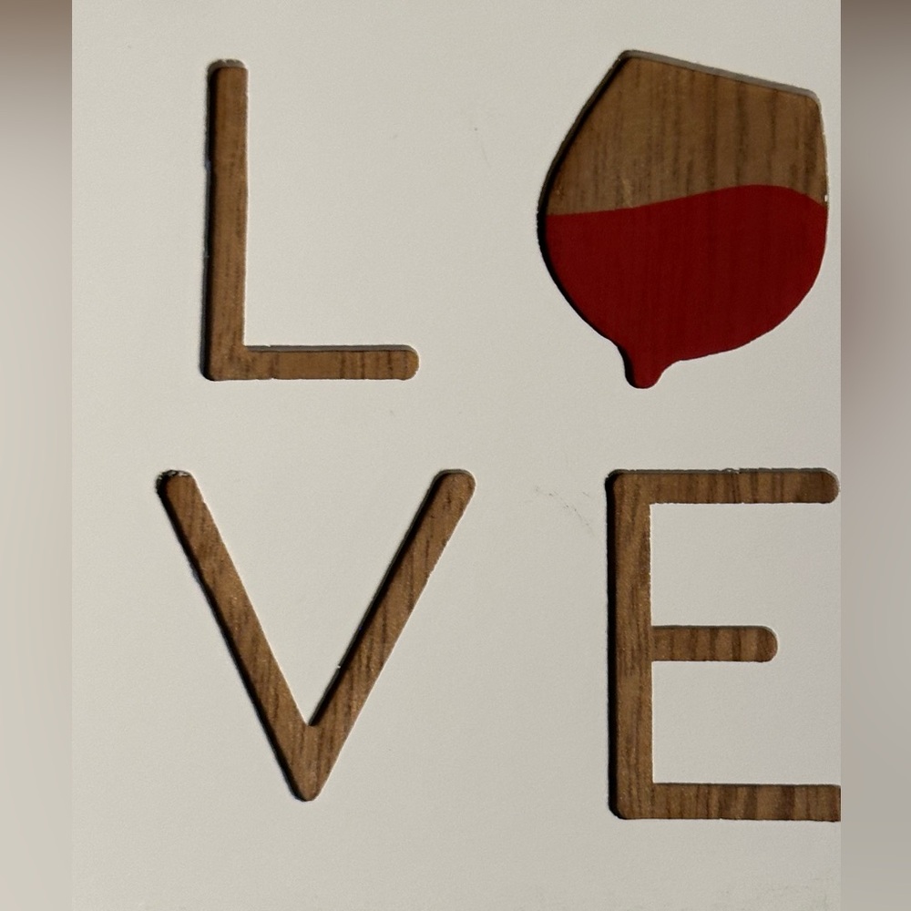 💥 $5 if bundled - LOVE Wine shelf sitter Wall Art please see measurements NWT - Picture 4 of 6